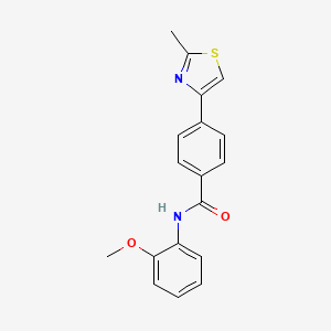 molecular formula C18H16N2O2S B5772851 N-(2-methoxyphenyl)-4-(2-methyl-1,3-thiazol-4-yl)benzamide 