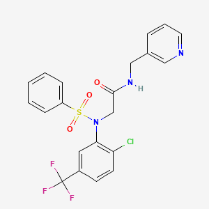 molecular formula C21H17ClF3N3O3S B5772858 N~2~-[2-chloro-5-(trifluoromethyl)phenyl]-N~2~-(phenylsulfonyl)-N~1~-(3-pyridinylmethyl)glycinamide 