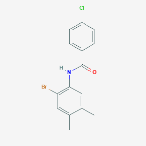 molecular formula C15H13BrClNO B5772864 N-(2-bromo-4,5-dimethylphenyl)-4-chlorobenzamide 