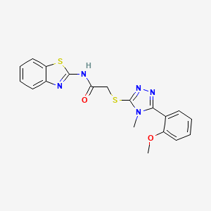 molecular formula C19H17N5O2S2 B5772870 N-1,3-benzothiazol-2-yl-2-{[5-(2-methoxyphenyl)-4-methyl-4H-1,2,4-triazol-3-yl]thio}acetamide 