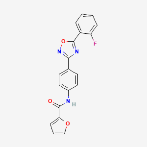 molecular formula C19H12FN3O3 B5772937 N-{4-[5-(2-fluorophenyl)-1,2,4-oxadiazol-3-yl]phenyl}-2-furamide 