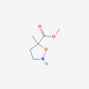 molecular formula C6H11NO3 B577294 Methyl 5-methylisoxazolidine-5-carboxylate CAS No. 15166-66-2
