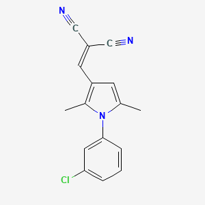 molecular formula C16H12ClN3 B5772944 {[1-(3-chlorophenyl)-2,5-dimethyl-1H-pyrrol-3-yl]methylene}malononitrile 