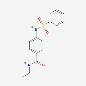 molecular formula C15H16N2O3S B5772994 N-ethyl-4-[(phenylsulfonyl)amino]benzamide 