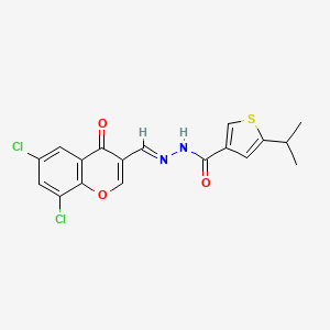 molecular formula C18H14Cl2N2O3S B5773020 N'-[(6,8-dichloro-4-oxo-4H-chromen-3-yl)methylene]-5-isopropyl-3-thiophenecarbohydrazide 