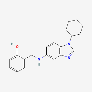 molecular formula C20H23N3O B5773040 2-{[(1-cyclohexyl-1H-benzimidazol-5-yl)amino]methyl}phenol 