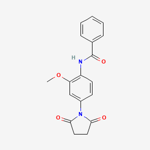 molecular formula C18H16N2O4 B5773096 N-[4-(2,5-dioxo-1-pyrrolidinyl)-2-methoxyphenyl]benzamide 