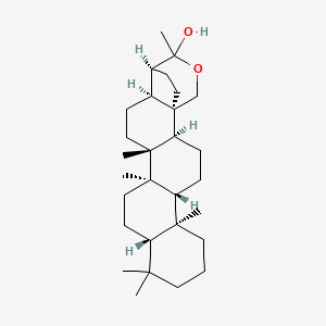 molecular formula C29H48O2 B577310 (1R,2S,5R,6S,11S,14R,15R,18S,19S)-6,10,10,14,15,20-hexamethyl-21-oxahexacyclo[17.3.2.01,18.02,15.05,14.06,11]tetracosan-20-ol CAS No. 11006-99-8