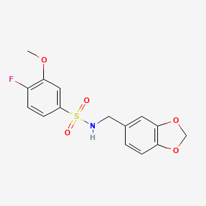 N-(1,3-benzodioxol-5-ylmethyl)-4-fluoro-3-methoxybenzenesulfonamide