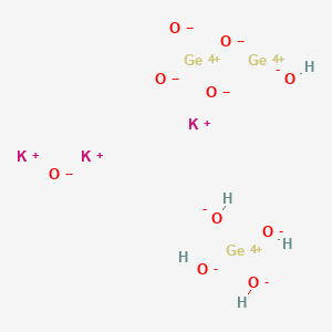 molecular formula Ge3H5K3O10 B577316 Germanium potassium hydroxide oxide (Ge7K3(OH)O15) CAS No. 12195-29-8