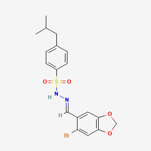 N'-[(6-bromo-1,3-benzodioxol-5-yl)methylene]-4-isobutylbenzenesulfonohydrazide