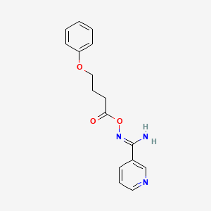 molecular formula C16H17N3O3 B5773322 N'-[(4-phenoxybutanoyl)oxy]-3-pyridinecarboximidamide 
