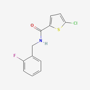 molecular formula C12H9ClFNOS B5773330 5-chloro-N-(2-fluorobenzyl)-2-thiophenecarboxamide 