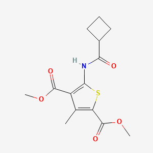 molecular formula C14H17NO5S B5773358 dimethyl 5-[(cyclobutylcarbonyl)amino]-3-methyl-2,4-thiophenedicarboxylate 