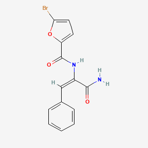 molecular formula C14H11BrN2O3 B5773362 N-[1-(aminocarbonyl)-2-phenylvinyl]-5-bromo-2-furamide 