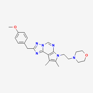 molecular formula C23H28N6O2 B5773364 2-(4-methoxybenzyl)-8,9-dimethyl-7-[2-(4-morpholinyl)ethyl]-7H-pyrrolo[3,2-e][1,2,4]triazolo[1,5-c]pyrimidine 