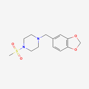 molecular formula C13H18N2O4S B5773378 1-(1,3-benzodioxol-5-ylmethyl)-4-(methylsulfonyl)piperazine 