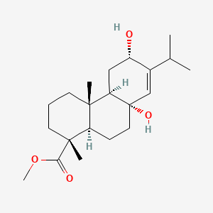 molecular formula C21H34O4 B577342 methyl (1R,4aS,4bR,6S,8aS,10aR)-6,8a-dihydroxy-1,4a-dimethyl-7-propan-2-yl-3,4,4b,5,6,9,10,10a-octahydro-2H-phenanthrene-1-carboxylate CAS No. 14029-35-7