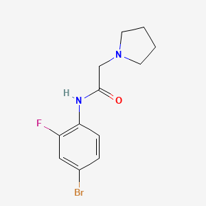 molecular formula C12H14BrFN2O B5773433 N-(4-bromo-2-fluorophenyl)-2-(1-pyrrolidinyl)acetamide 