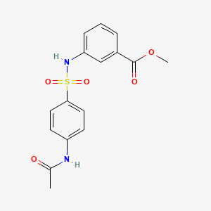 molecular formula C16H16N2O5S B5773438 methyl 3-({[4-(acetylamino)phenyl]sulfonyl}amino)benzoate 