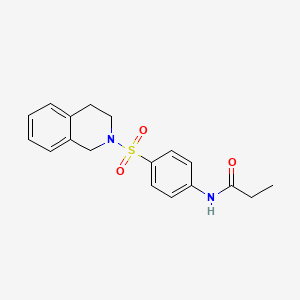 molecular formula C18H20N2O3S B5773457 N-[4-(3,4-dihydro-2(1H)-isoquinolinylsulfonyl)phenyl]propanamide 