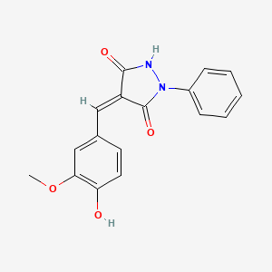 molecular formula C17H14N2O4 B5773483 4-(4-hydroxy-3-methoxybenzylidene)-1-phenyl-3,5-pyrazolidinedione 