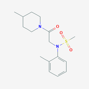 N-(2-methylphenyl)-N-[2-(4-methyl-1-piperidinyl)-2-oxoethyl]methanesulfonamide