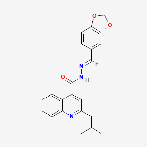 N'-(1,3-benzodioxol-5-ylmethylene)-2-isobutyl-4-quinolinecarbohydrazide