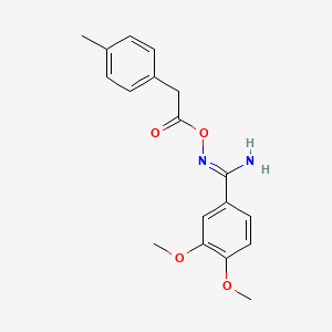 molecular formula C18H20N2O4 B5773554 3,4-dimethoxy-N'-{[(4-methylphenyl)acetyl]oxy}benzenecarboximidamide 