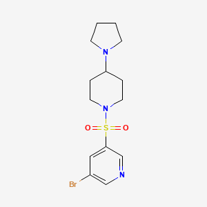 molecular formula C14H20BrN3O2S B577356 3-Bromo-5-(4-(pyrrolidin-1-yl)piperidin-1-ylsulfonyl)pyridine CAS No. 1291411-31-8