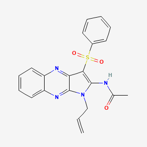 molecular formula C21H18N4O3S B5773561 N-[1-allyl-3-(phenylsulfonyl)-1H-pyrrolo[2,3-b]quinoxalin-2-yl]acetamide 