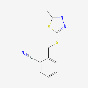 molecular formula C11H9N3S2 B5773571 2-{[(5-methyl-1,3,4-thiadiazol-2-yl)thio]methyl}benzonitrile 