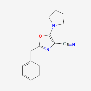 molecular formula C15H15N3O B5773583 2-benzyl-5-(1-pyrrolidinyl)-1,3-oxazole-4-carbonitrile 
