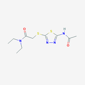 molecular formula C10H16N4O2S2 B5773589 2-[(5-acetamido-1,3,4-thiadiazol-2-yl)sulfanyl]-N,N-diethylacetamide 