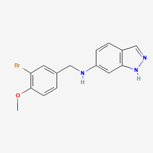 molecular formula C15H14BrN3O B5773597 N-[(3-bromo-4-methoxyphenyl)methyl]-1H-indazol-6-amine 