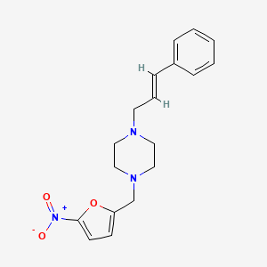 molecular formula C18H21N3O3 B5773629 1-[(5-nitro-2-furyl)methyl]-4-(3-phenyl-2-propen-1-yl)piperazine 