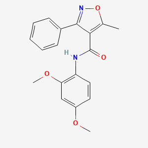molecular formula C19H18N2O4 B5773653 N-(2,4-dimethoxyphenyl)-5-methyl-3-phenyl-4-isoxazolecarboxamide 