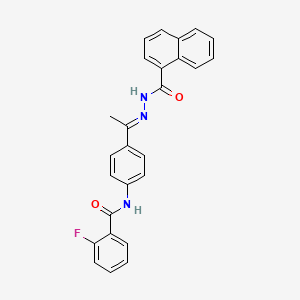 2-fluoro-N-[4-(N-1-naphthoylethanehydrazonoyl)phenyl]benzamide