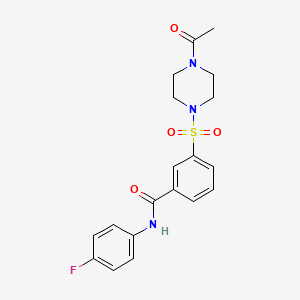 3-[(4-acetyl-1-piperazinyl)sulfonyl]-N-(4-fluorophenyl)benzamide