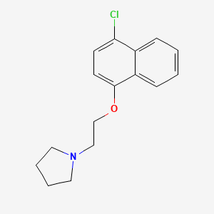 molecular formula C16H18ClNO B5773725 1-{2-[(4-chloro-1-naphthyl)oxy]ethyl}pyrrolidine 