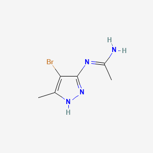 molecular formula C6H9BrN4 B577376 N-(4-Bromo-5-methyl-2H-pyrazol-3-yl)-acetamidine CAS No. 1304777-34-1