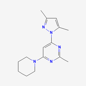 4-(3,5-dimethyl-1H-pyrazol-1-yl)-2-methyl-6-(1-piperidinyl)pyrimidine