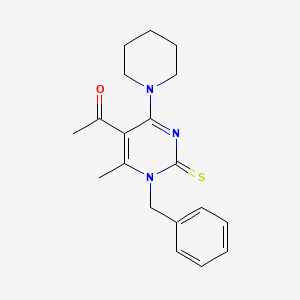 molecular formula C19H23N3OS B5773876 1-[1-benzyl-6-methyl-4-(1-piperidinyl)-2-thioxo-1,2-dihydro-5-pyrimidinyl]ethanone 