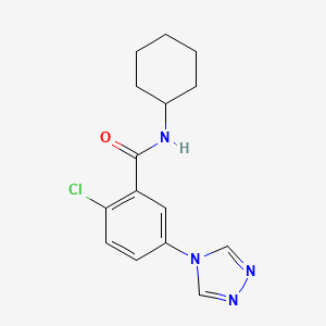 2-chloro-N-cyclohexyl-5-(4H-1,2,4-triazol-4-yl)benzamide