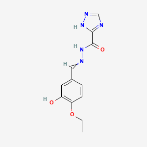 molecular formula C12H13N5O3 B5773892 N'-(4-ethoxy-3-hydroxybenzylidene)-1H-1,2,4-triazole-3-carbohydrazide 