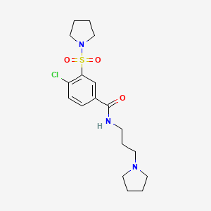 molecular formula C18H26ClN3O3S B5773907 4-chloro-N-[3-(1-pyrrolidinyl)propyl]-3-(1-pyrrolidinylsulfonyl)benzamide 