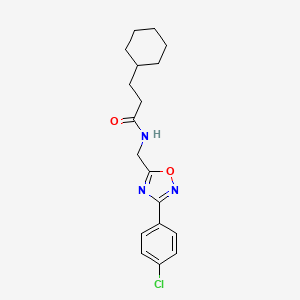 N-{[3-(4-chlorophenyl)-1,2,4-oxadiazol-5-yl]methyl}-3-cyclohexylpropanamide