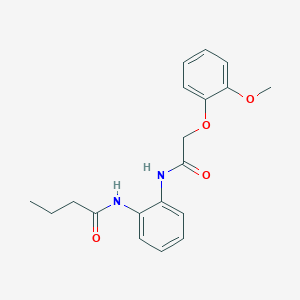 molecular formula C19H22N2O4 B5773938 N-(2-{[2-(2-methoxyphenoxy)acetyl]amino}phenyl)butanamide 