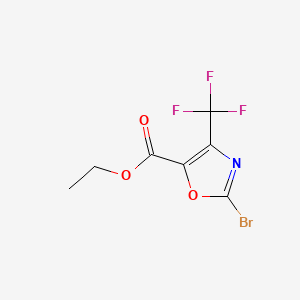 molecular formula C7H5BrF3NO3 B577395 Ethyl 2-bromo-4-(trifluoromethyl)oxazole-5-carboxylate CAS No. 1227934-69-1