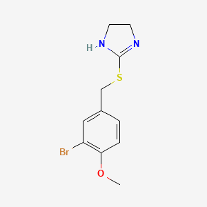 molecular formula C11H13BrN2OS B5773988 2-[(3-bromo-4-methoxybenzyl)thio]-4,5-dihydro-1H-imidazole 